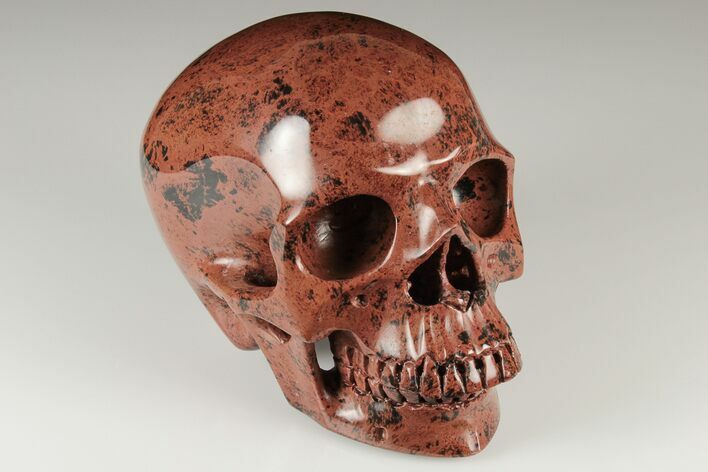 Realistic, Polished Mahogany Obsidian Skull #150869